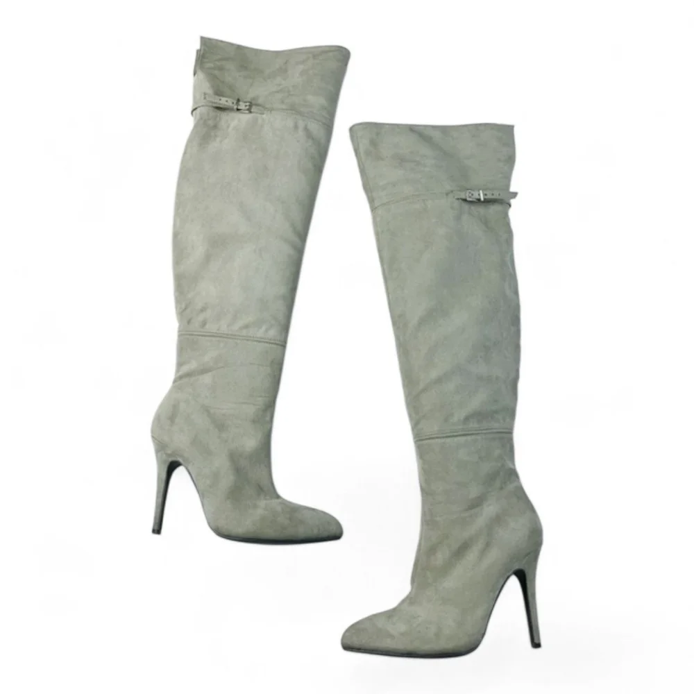 Chinese Laundry Heather Gray Over Knee Stiletto Heel Boots. Size 8.5